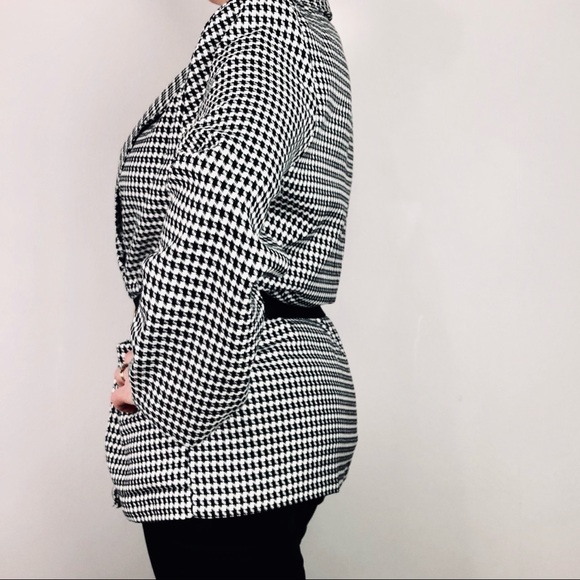 Vintage Black and White Houndstooth Blazer Sz Med - Picture 8 of 8